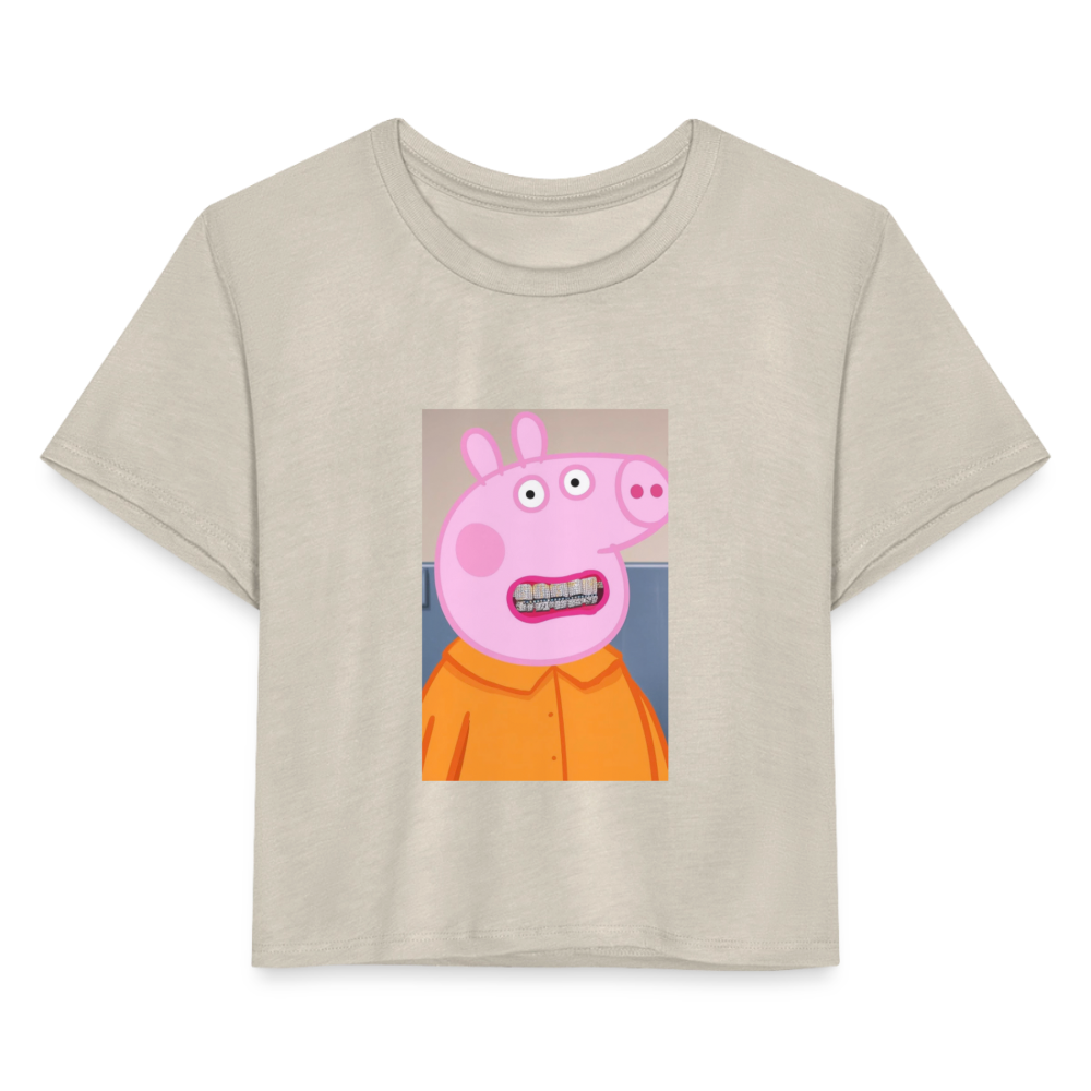 Women's Cropped T-Shirt pepper - dust