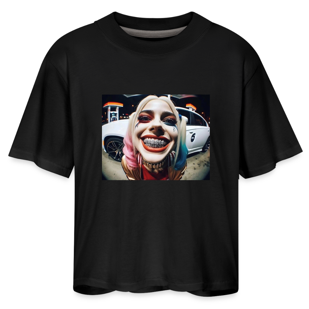 Women's Boxy Tee  BLING LING QUINN - black