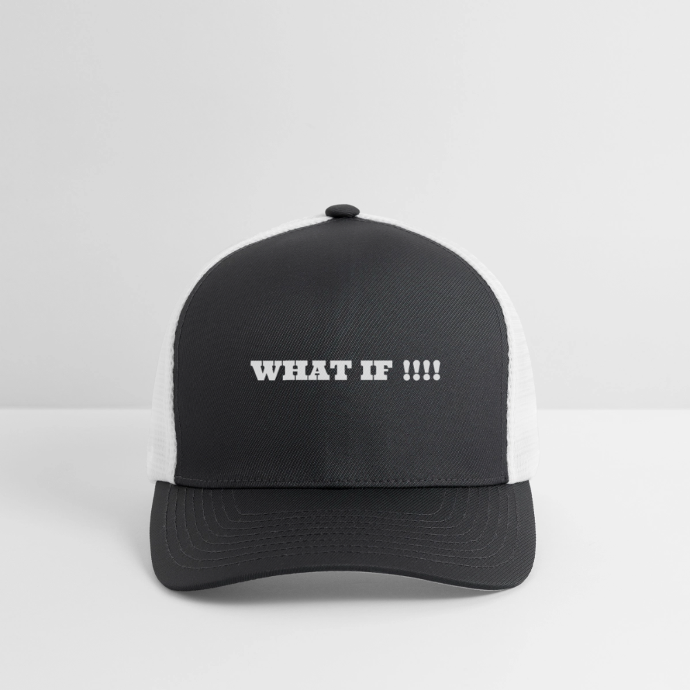 Flexfit Fitted Baseball Cap WHAT IF !!!! - dark gray/white