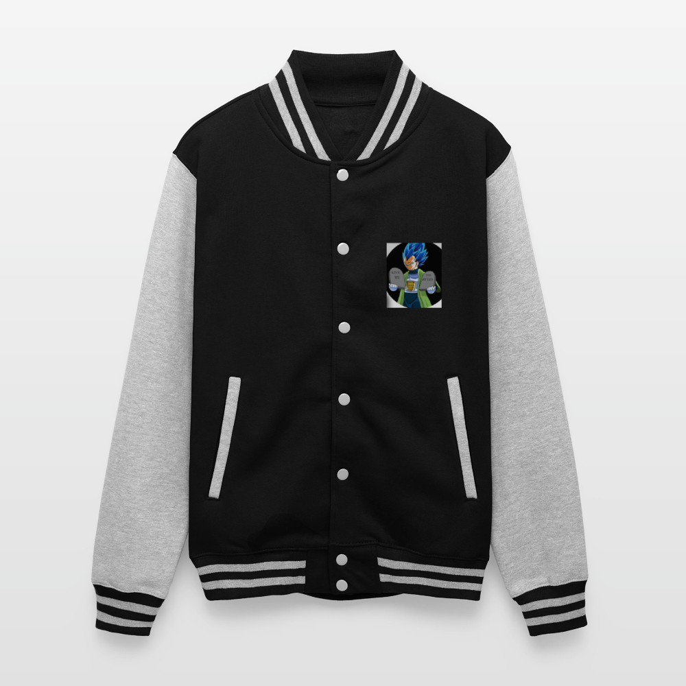 Just Hoods Heavyweight Letterman Jacket live by the rules - black/heather grey