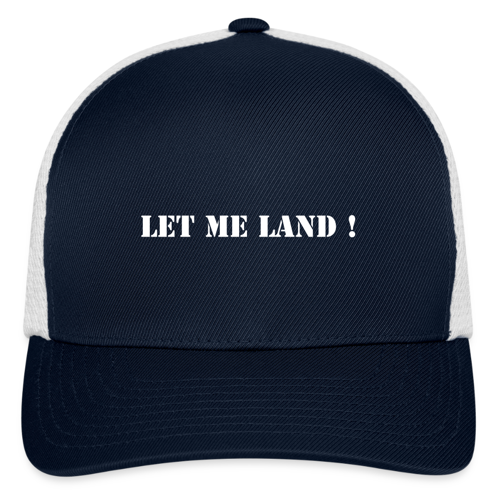 Flexfit Fitted Baseball Cap LET ME LAND ! - navy/white