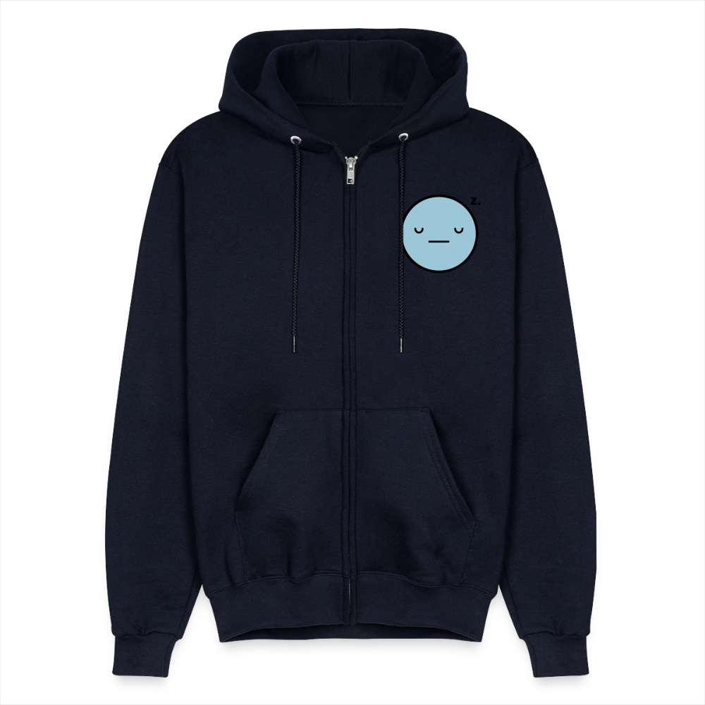 Champion Unisex Full Zip Hoodie EVIL SOMETIMES SLEEPS - navy