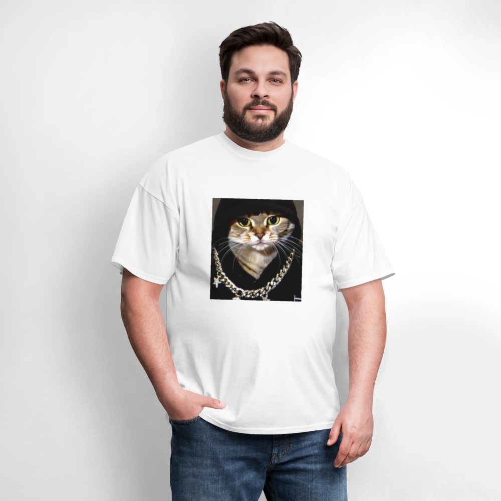 Men's T-Shirt | GILDAN 5000 BLING LING CAT - white