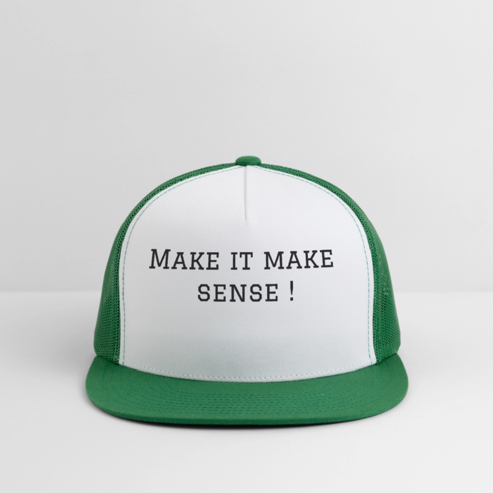Trucker Hat Make it make sense ! - white/kelly green