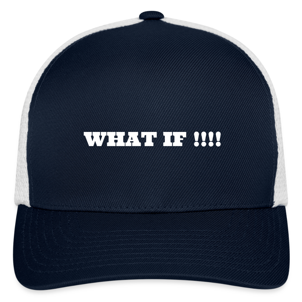 Flexfit Fitted Baseball Cap WHAT IF !!!! - navy/white