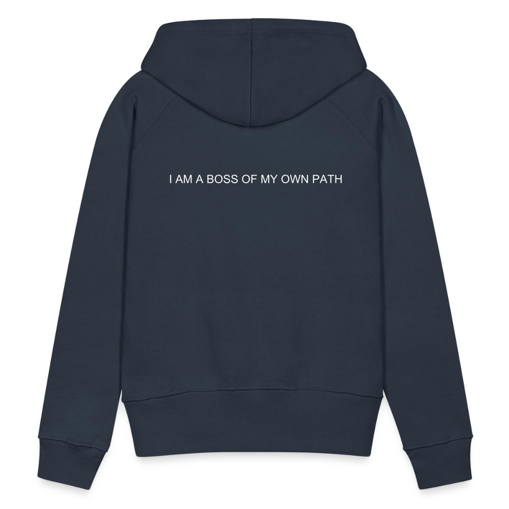 Women’s Premium Hoodie I AM A BOSS OF MY OWN PATH - navy