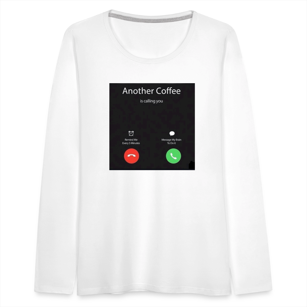 Women's Premium Long Sleeve T-Shirt coffee - white