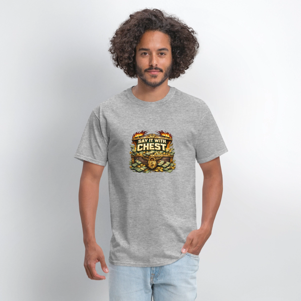 Men's T-Shirt | GILDAN 5000 SAY IT WITH CHEST - heather gray
