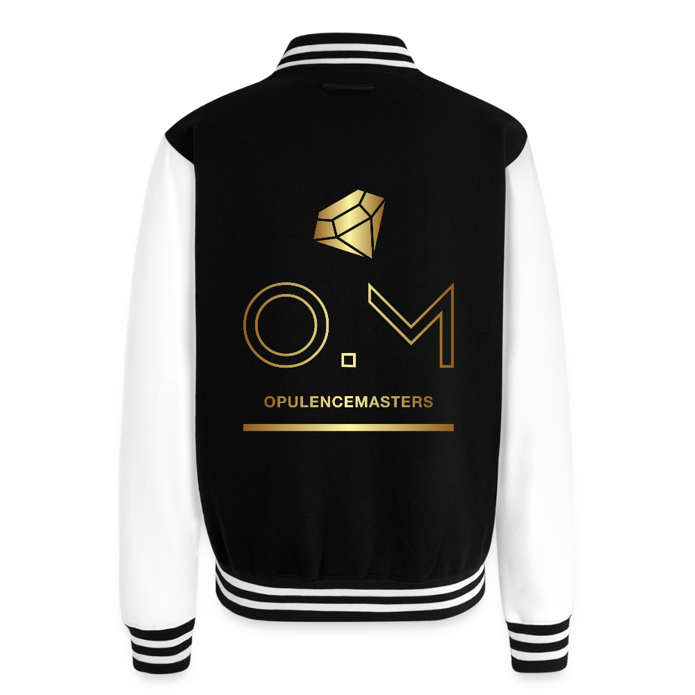 Just Hoods Heavyweight Letterman Jacket OPULENCE APPAREL - black/white