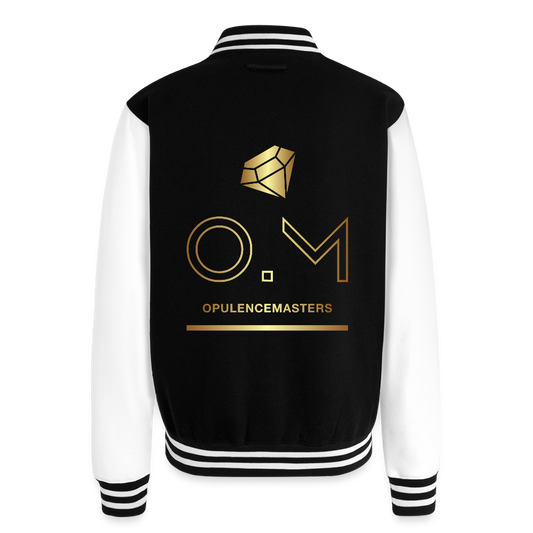 Just Hoods Heavyweight Letterman Jacket OPULENCE APPAREL - black/white
