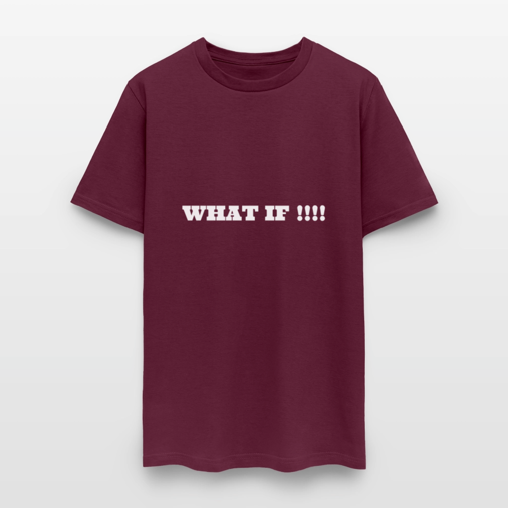 Men's T-Shirt | GILDAN 5000 WHAT IF !!!! - burgundy