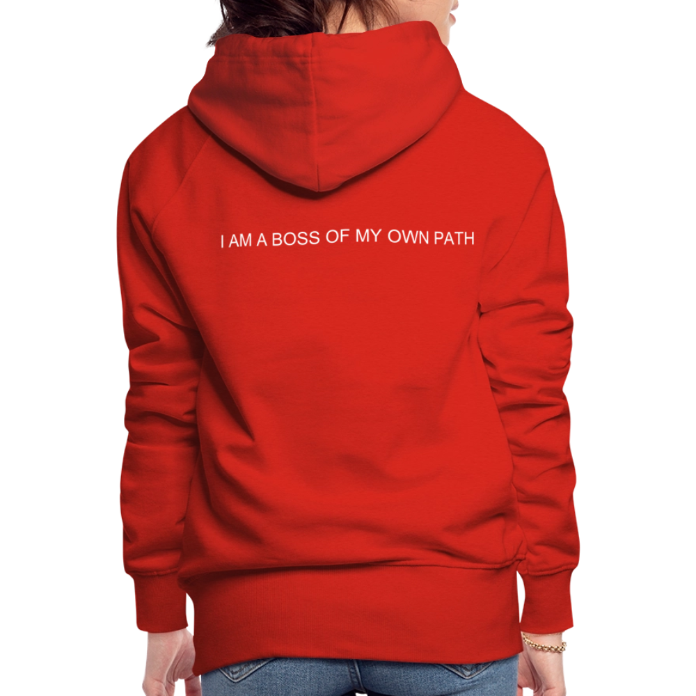 Women’s Premium Hoodie I AM A BOSS OF MY OWN PATH - red