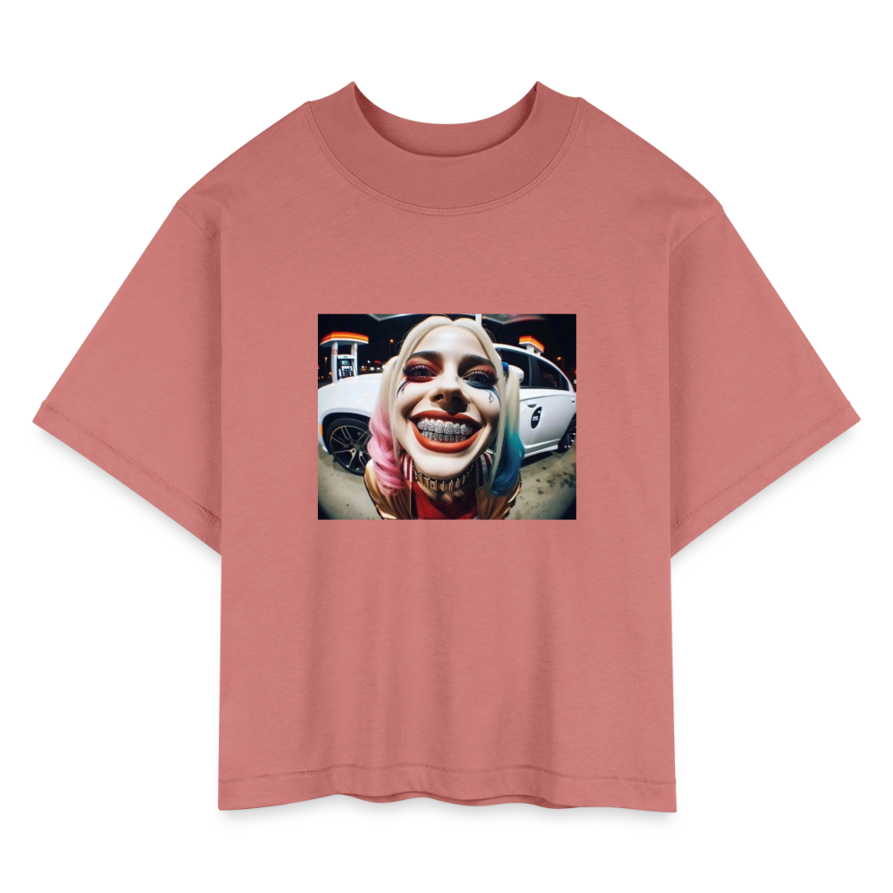 Women's Boxy Tee  BLING LING QUINN - mauve