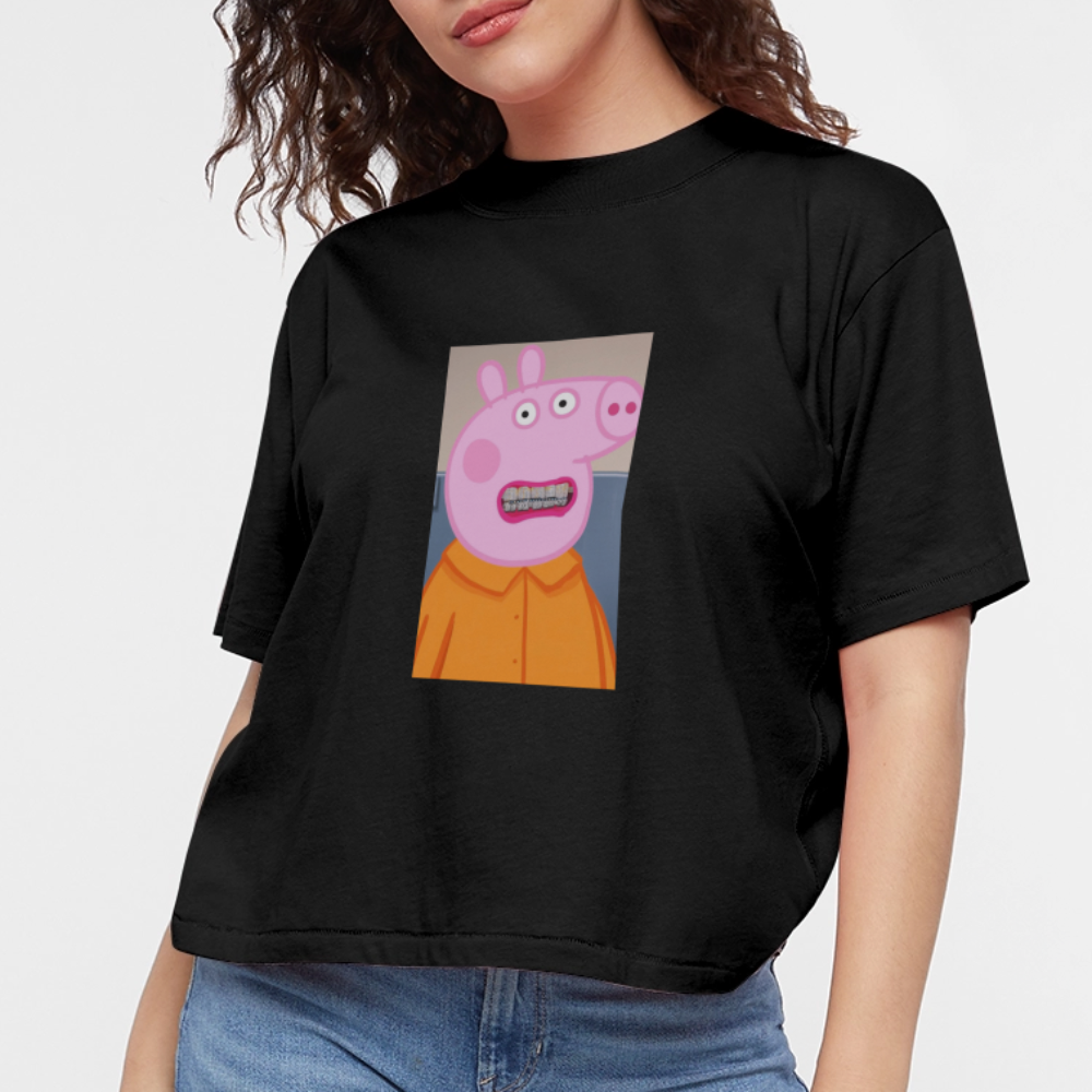 Women's Boxy Tee Peppa - black