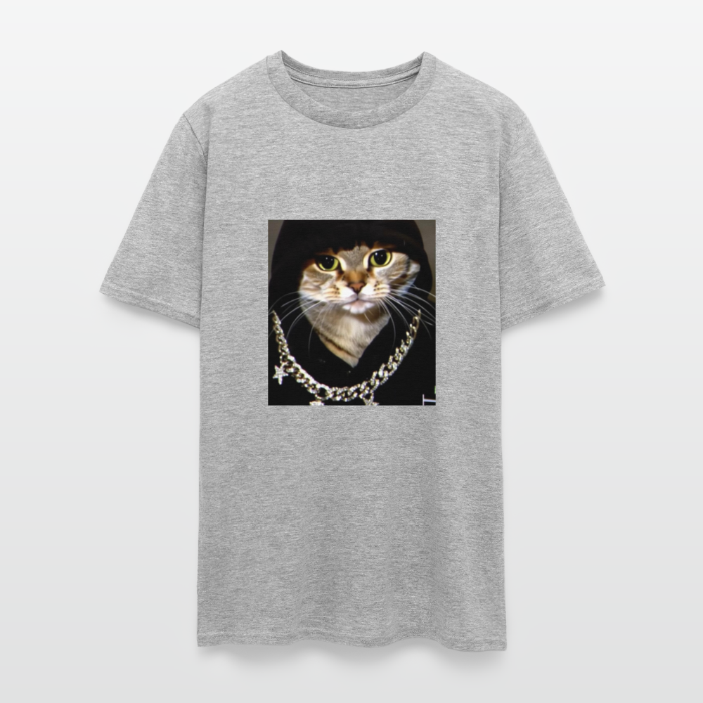 Men's T-Shirt | GILDAN 5000 BLING LING CAT - heather gray