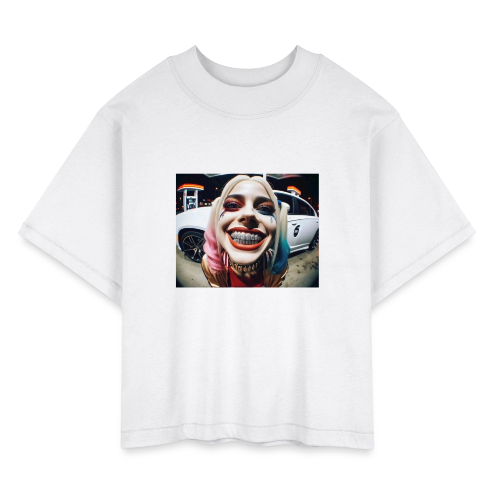 Women's Boxy Tee  BLING LING QUINN - white