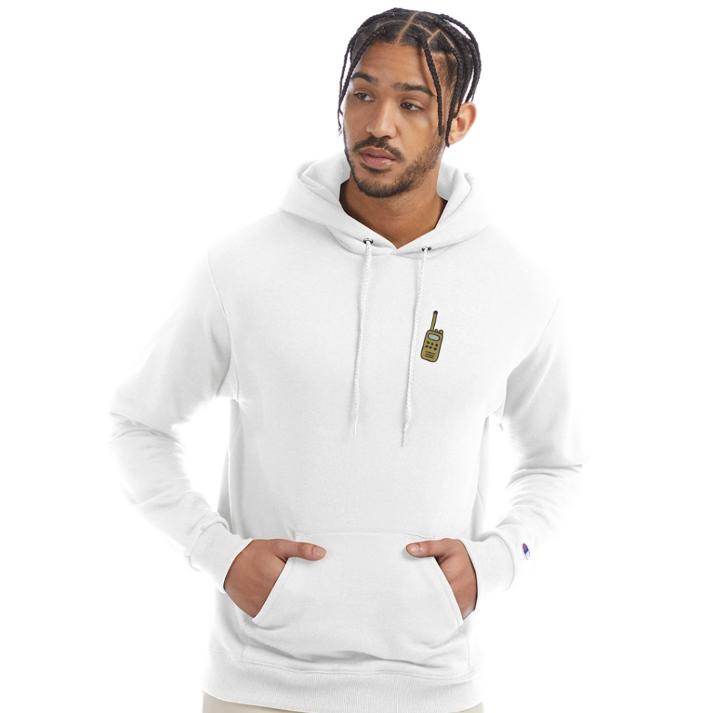 Champion Unisex Powerblend Hoodie WALKIE TALKIE - white