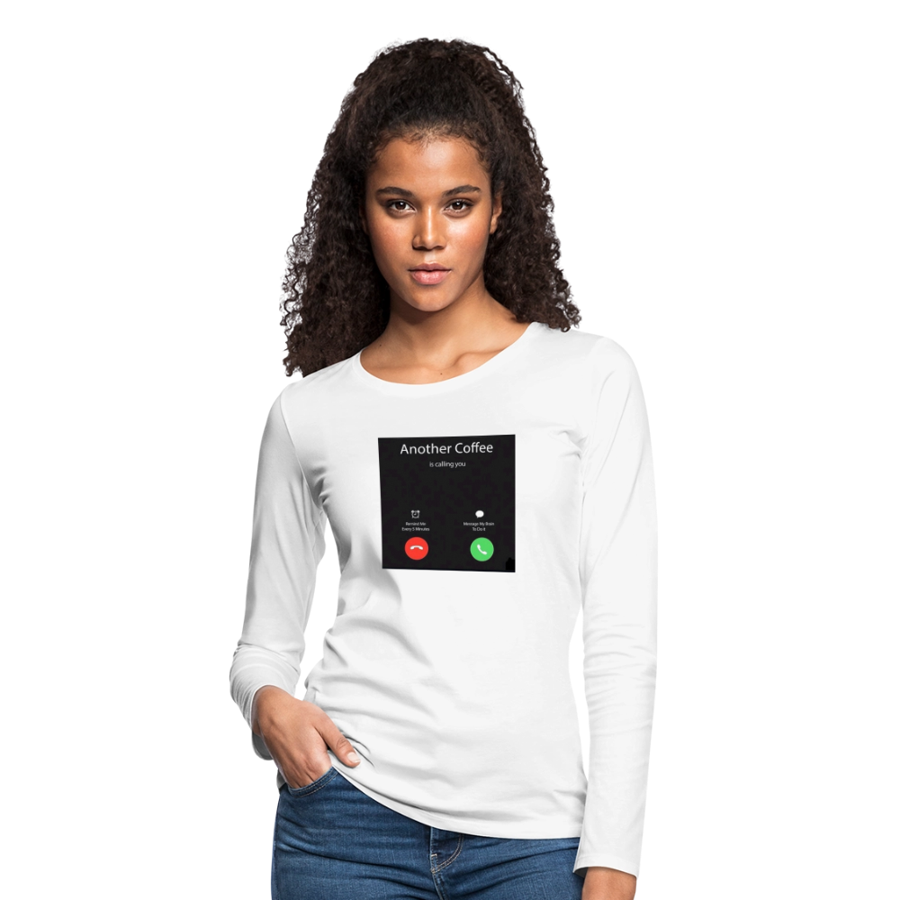 Women's Premium Long Sleeve T-Shirt coffee - white