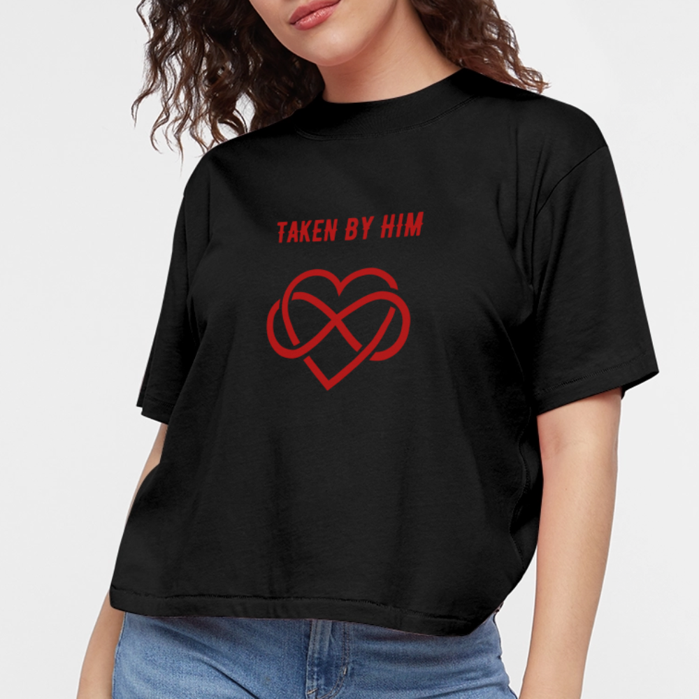 Women's Boxy Tee TAKEN BY HIM - black