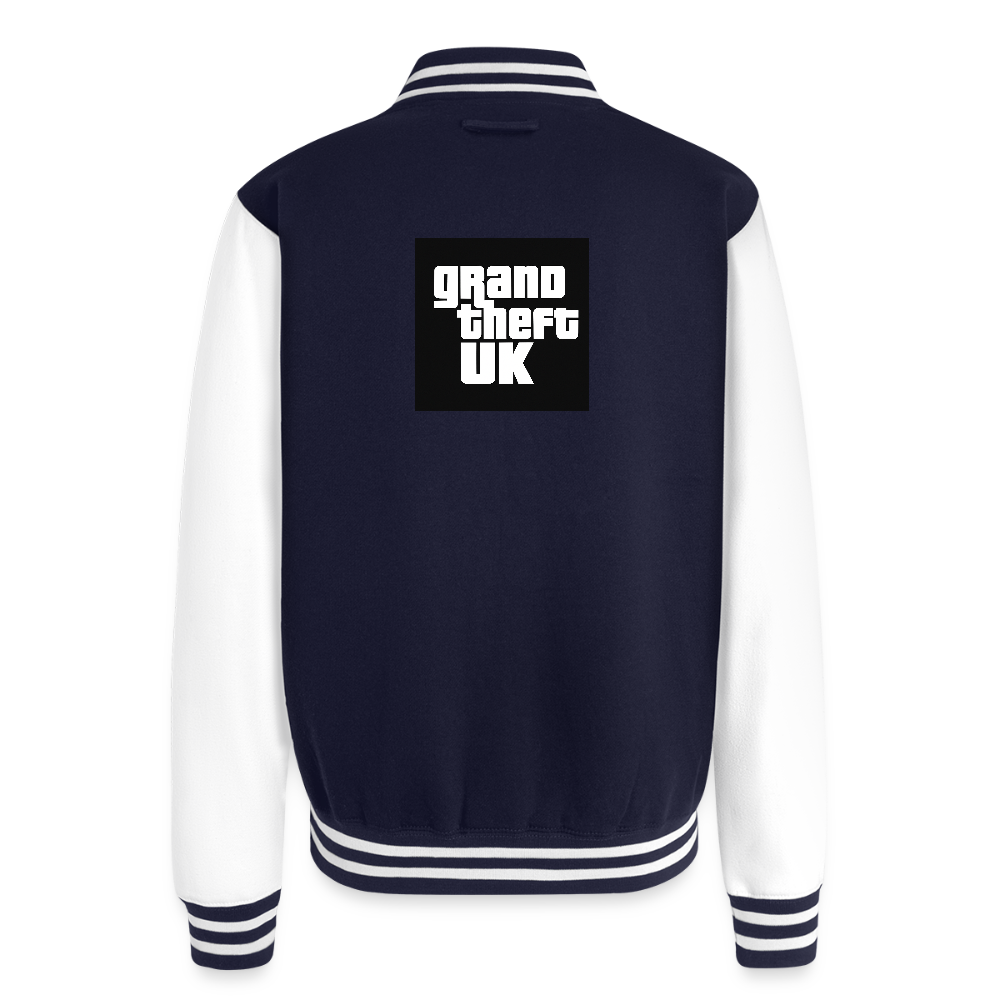 Just Hoods Heavyweight Letterman Jacket GTA - navy/white