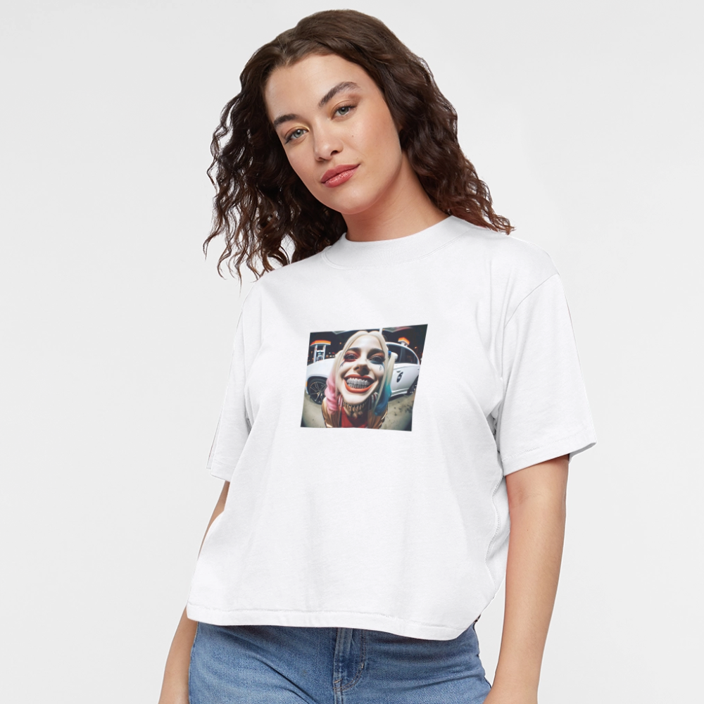 Women's Boxy Tee  BLING LING QUINN - white