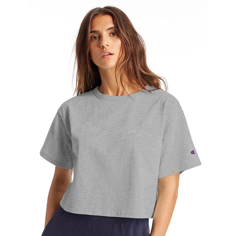 Champion Women’s Cropped T-Shirt OPULENCE AP - heather gray