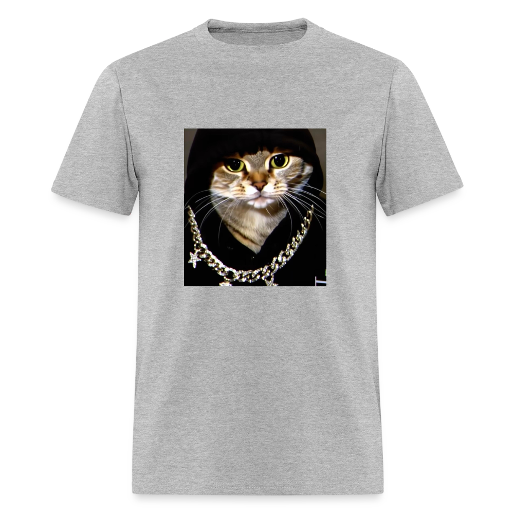 Men's T-Shirt | GILDAN 5000 BLING LING CAT - heather gray