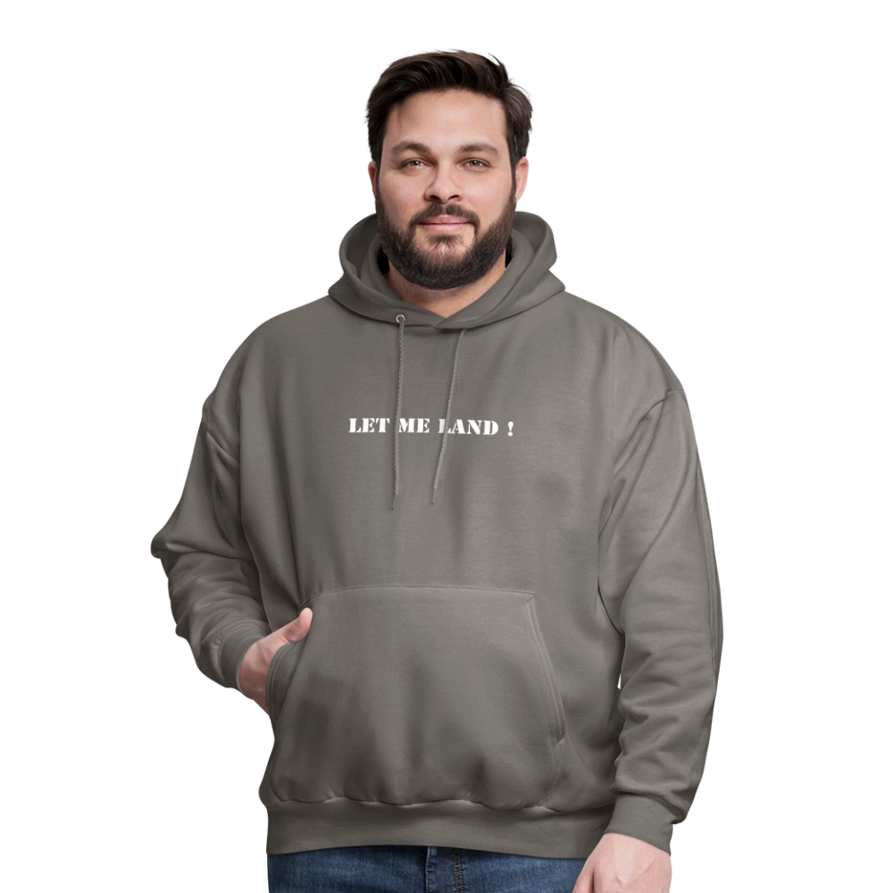 Men's Hoodie LET ME LAND ! - asphalt gray