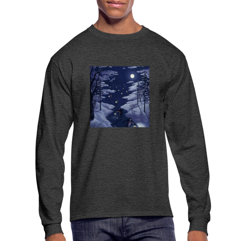 Men's Long Sleeve T-Shirt - heather black