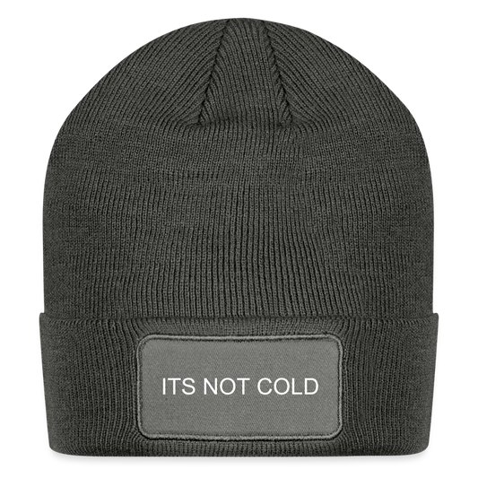 Patch Beanie - charcoal grey