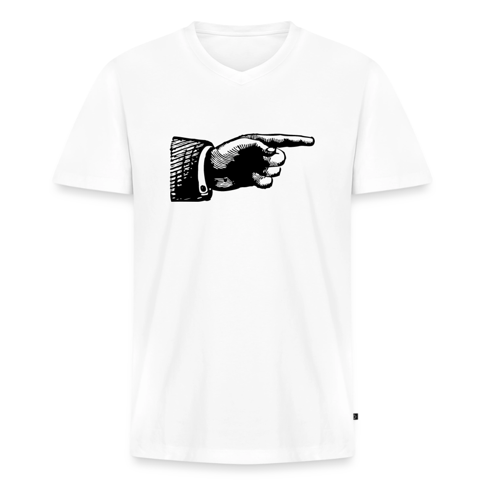 Men's V-Neck T-Shirt HANDLE IT ! - white