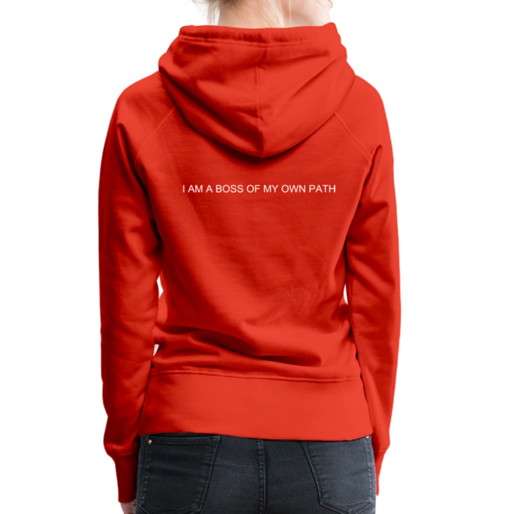 Women’s Premium Hoodie I AM A BOSS OF MY OWN PATH - red