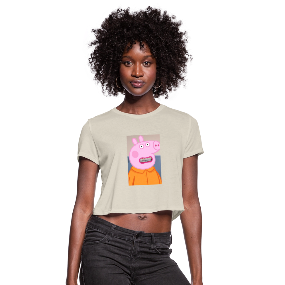 Women's Cropped T-Shirt pepper - dust