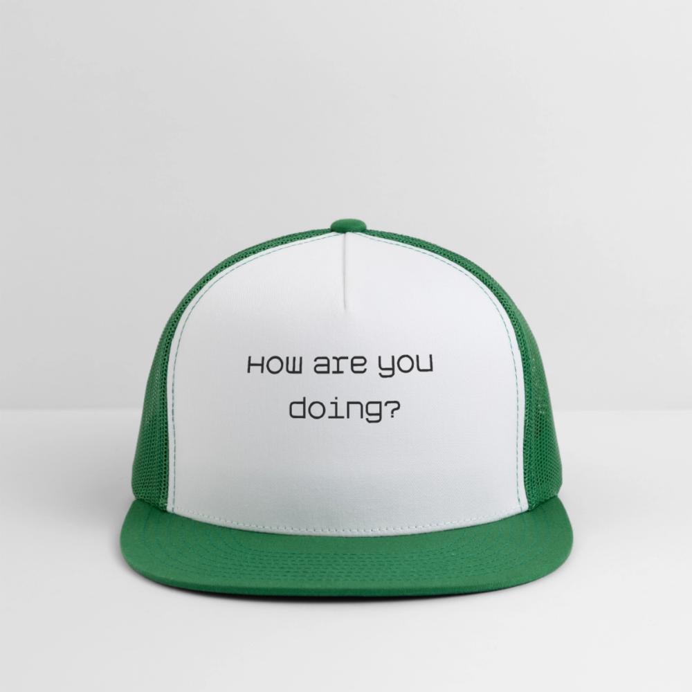Trucker Hat How are you doing? - white/kelly green
