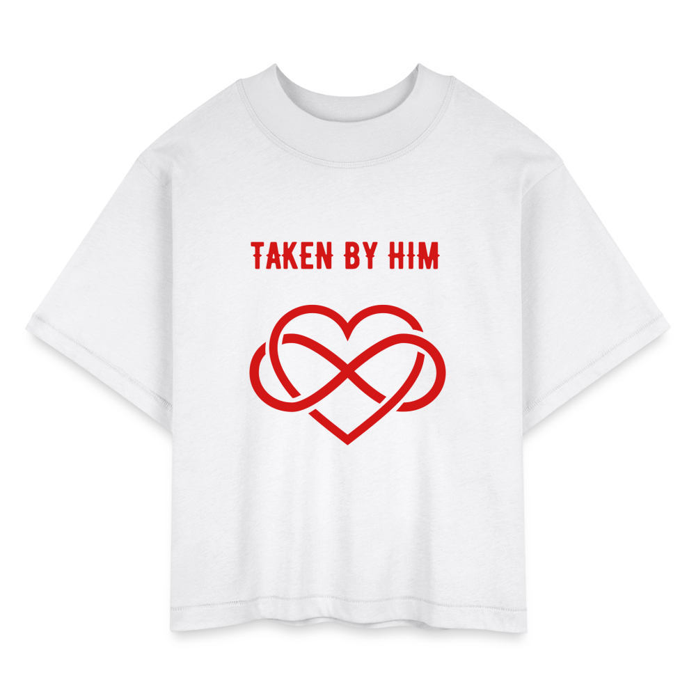 Women's Boxy Tee TAKEN BY HIM - white