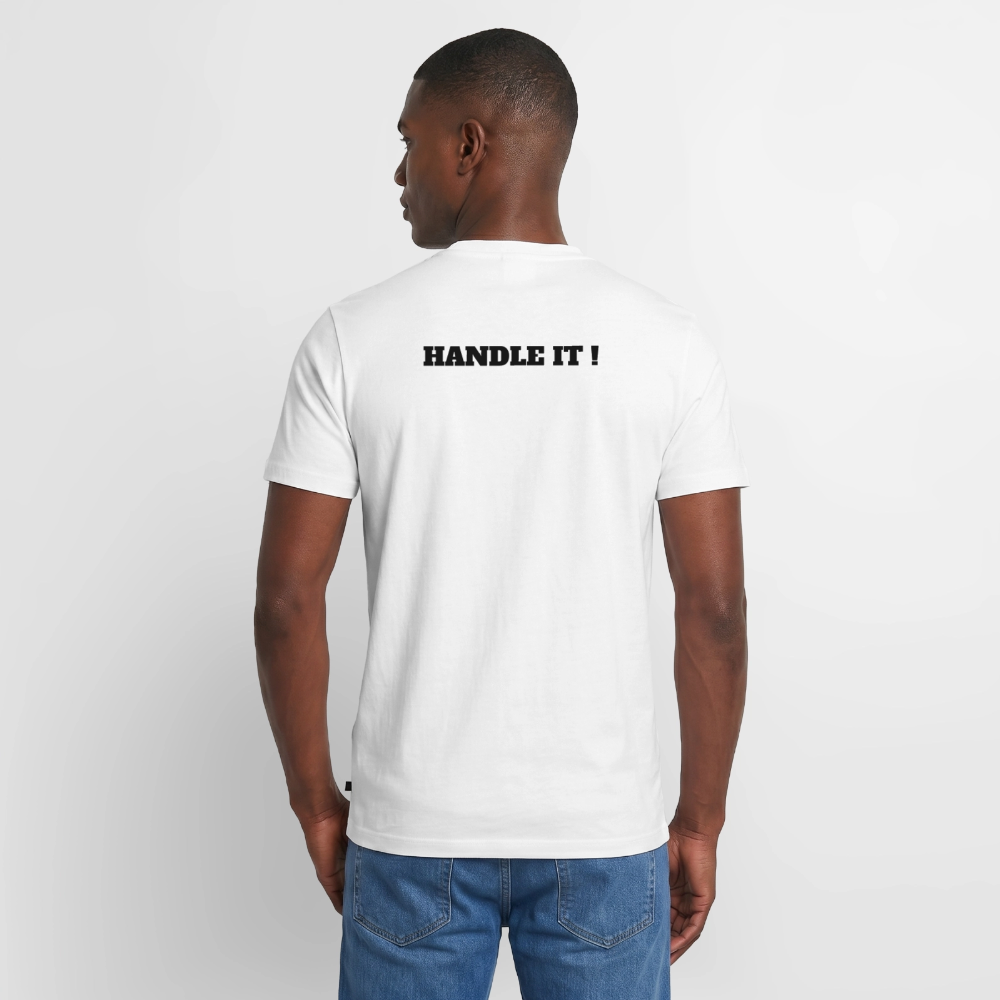 Men's V-Neck T-Shirt HANDLE IT ! - white