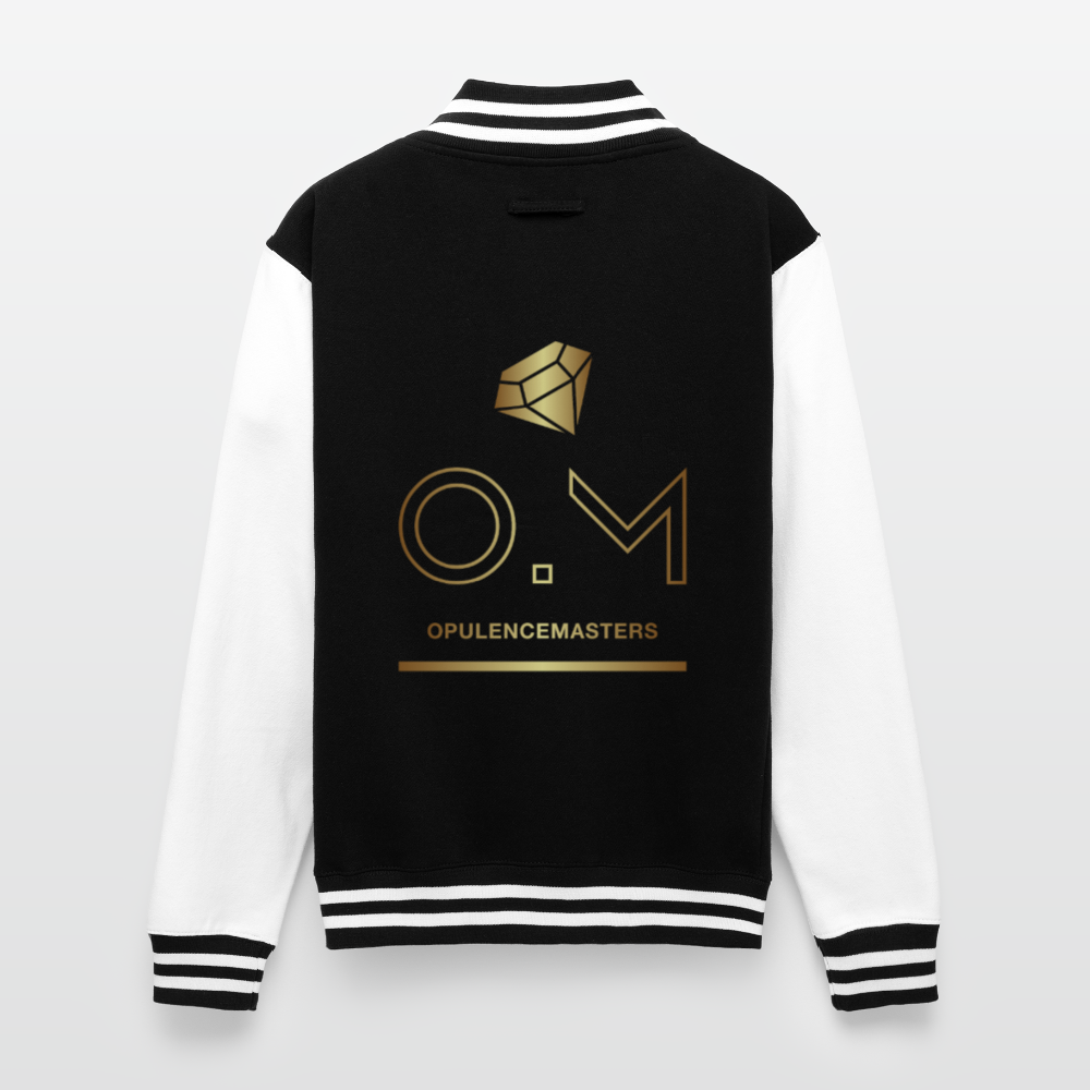 Just Hoods Heavyweight Letterman Jacket OPULENCE APPAREL - black/white