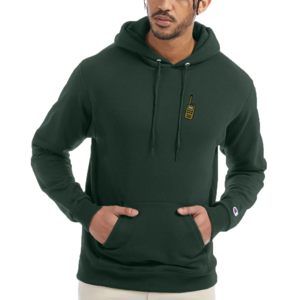 Champion Unisex Powerblend Hoodie WALKIE TALKIE - Dark Green