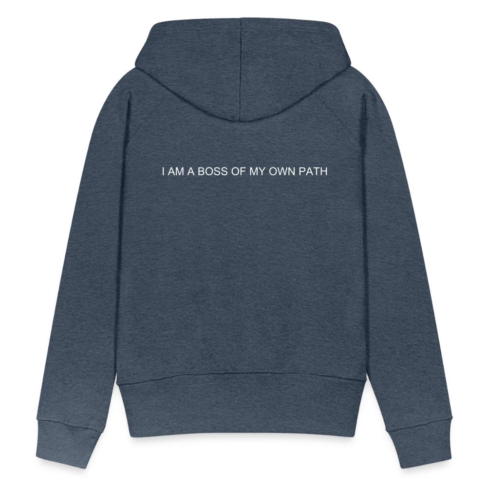 Women’s Premium Hoodie I AM A BOSS OF MY OWN PATH - heather denim