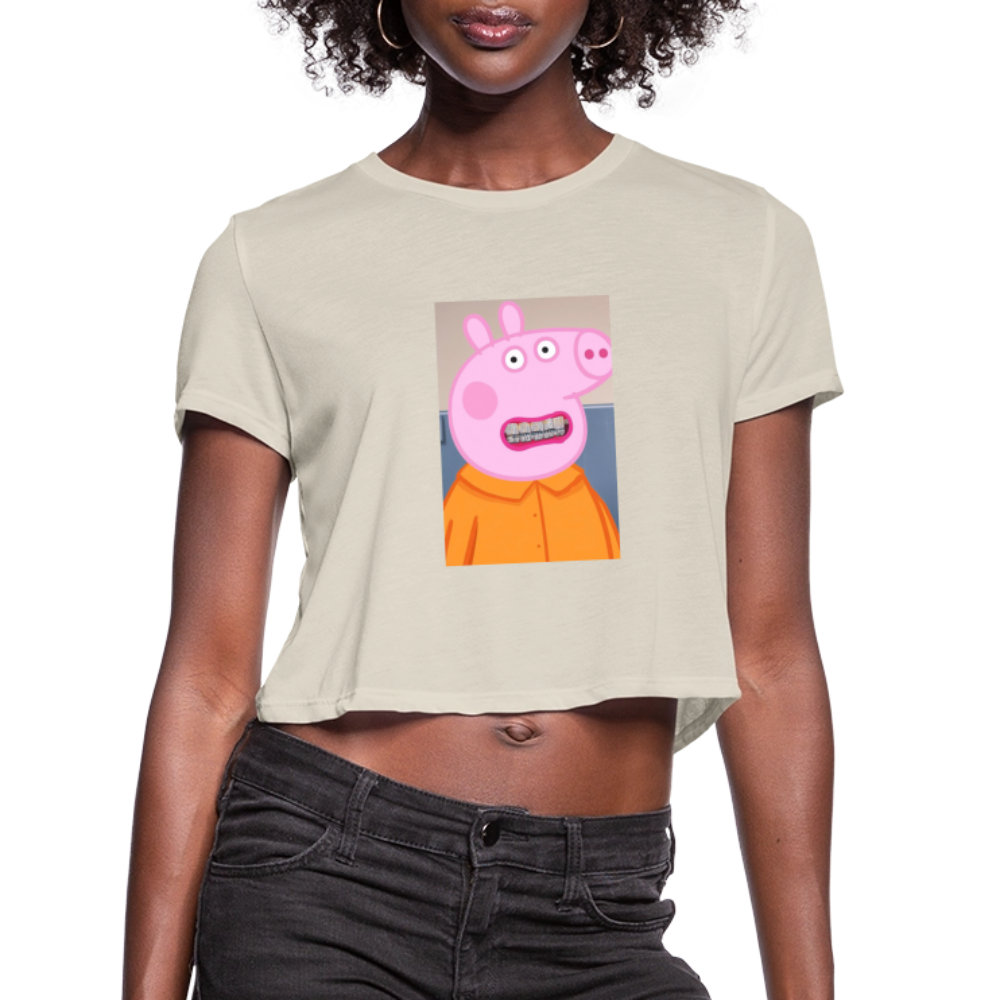 Women's Cropped T-Shirt pepper - dust