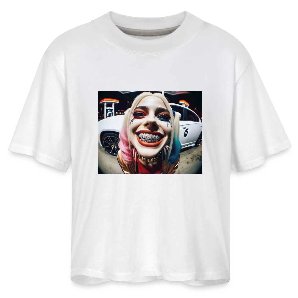 Women's Boxy Tee  BLING LING QUINN - white