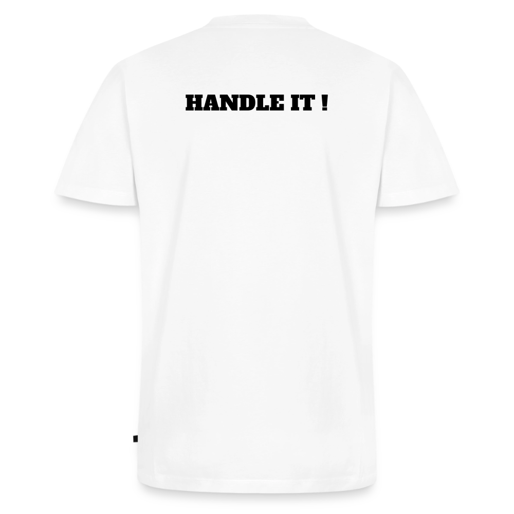 Men's V-Neck T-Shirt HANDLE IT ! - white