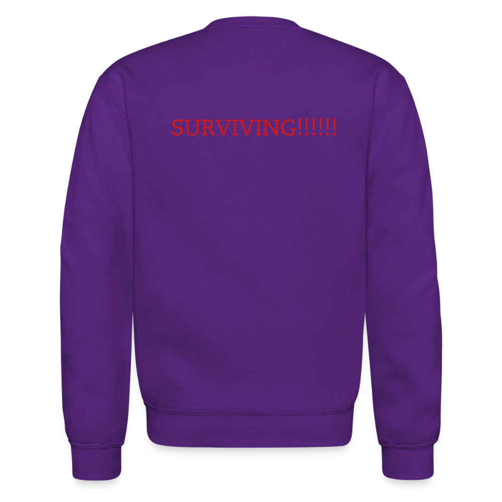 Crewneck Sweatshirt How are you doing? SURVIVING - purple