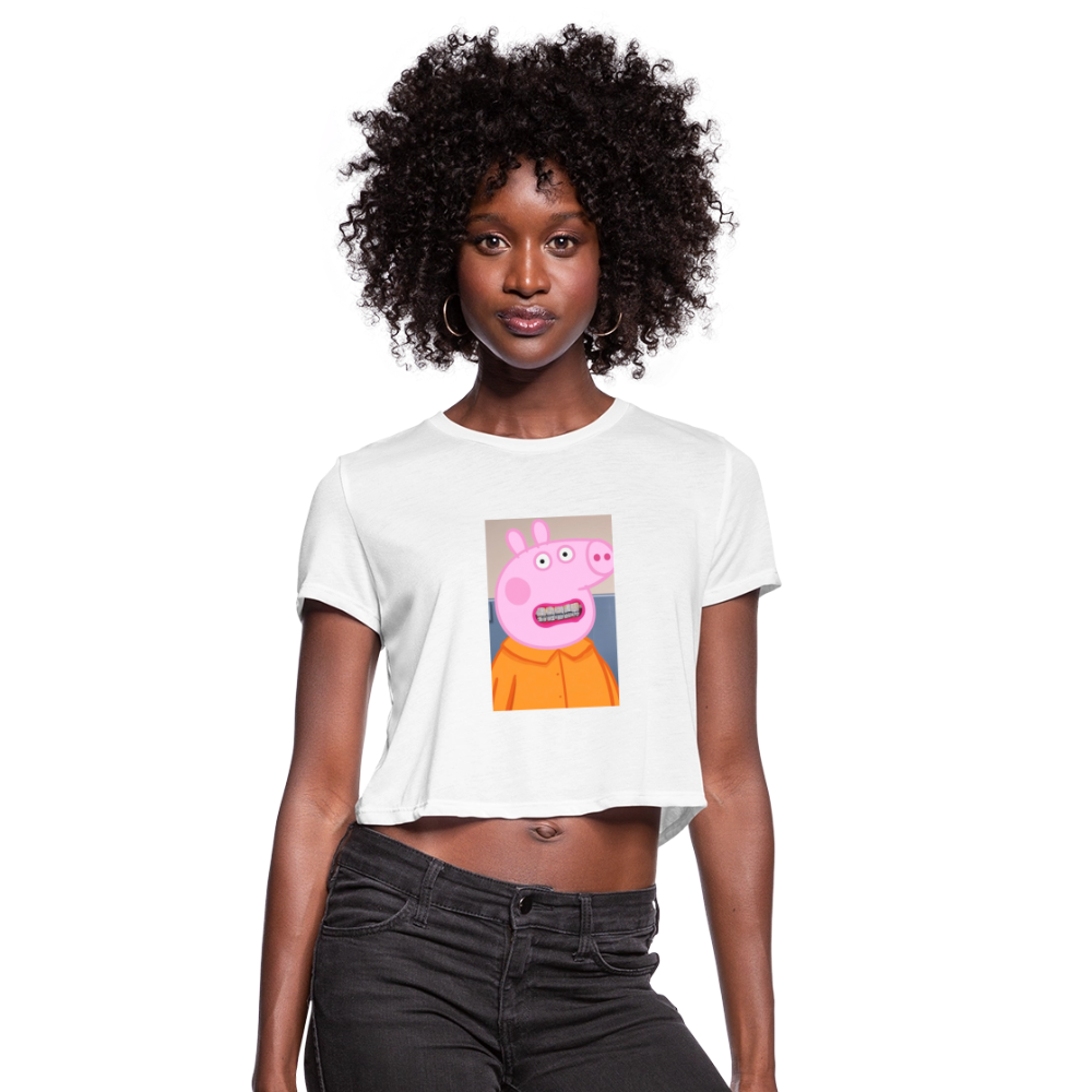 Women's Cropped T-Shirt pepper - white