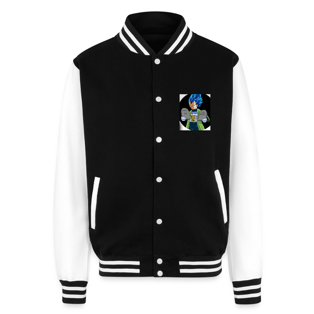 Just Hoods Heavyweight Letterman Jacket live by the rules - black/white