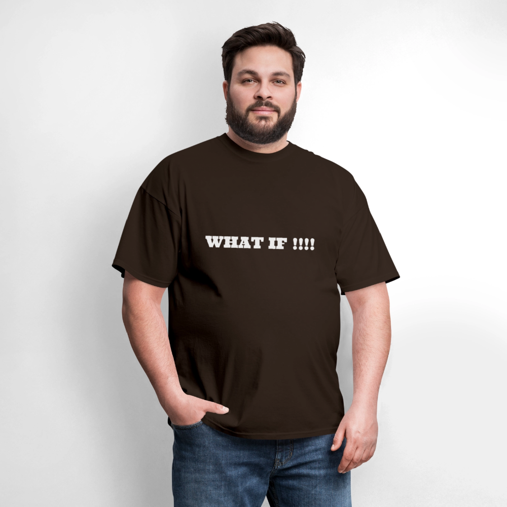 Men's T-Shirt | GILDAN 5000 WHAT IF !!!! - brown