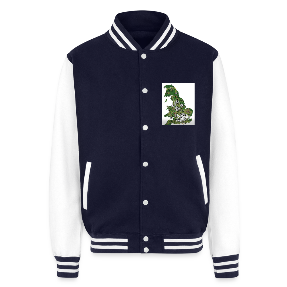 Just Hoods Heavyweight Letterman Jacket GTA - navy/white