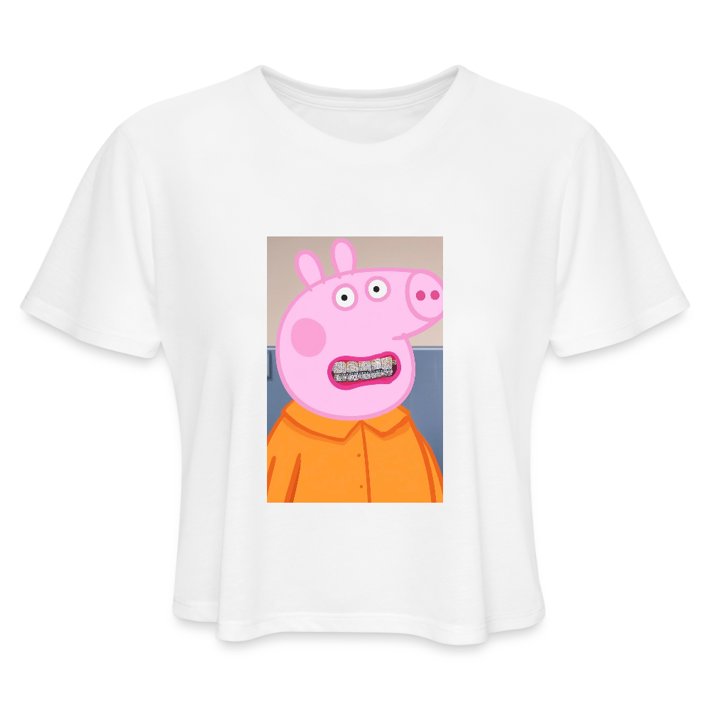 Women's Cropped T-Shirt pepper - white