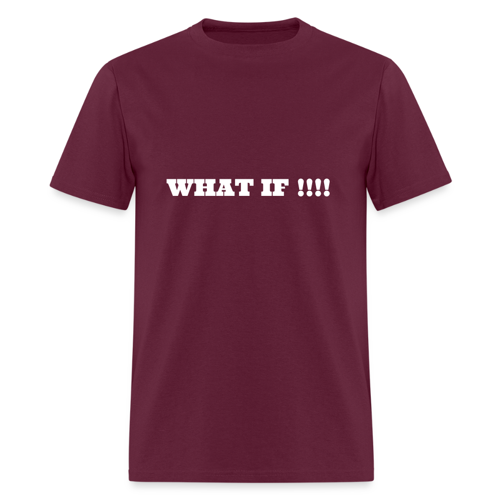 Men's T-Shirt | GILDAN 5000 WHAT IF !!!! - burgundy