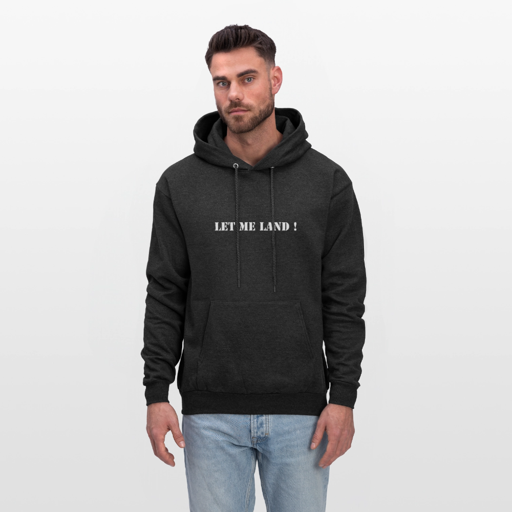 Men's Hoodie LET ME LAND ! - charcoal grey